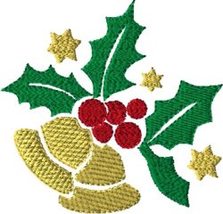 Holly Bells embroidery