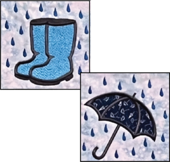 Rain block embroidery