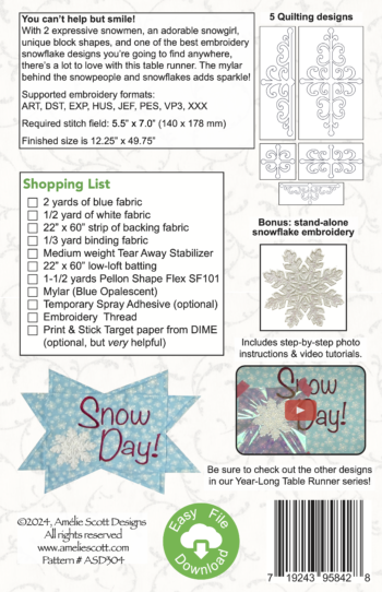 YLTR2-01 - Snow Day Table Runner - Image 2