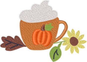 Coffee Pumpkin Embroidery