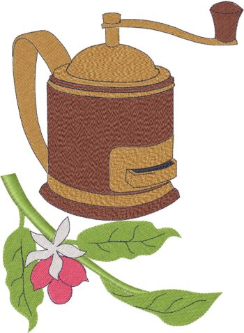 Coffee Grinder Embroidery