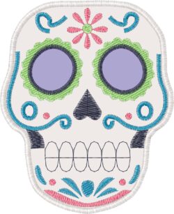 Candy Skull Embroidery - Small