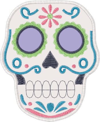 Candy Skull Embroidery - Small